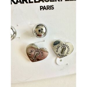 KARL LAGERFELD keyhole heart stud earrings